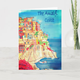 Carte de voeux de la Côte d'Italie d'Amalfi par ar