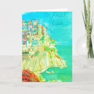 Carte de voeux de la Côte d'Italie d'Amalfi par ar