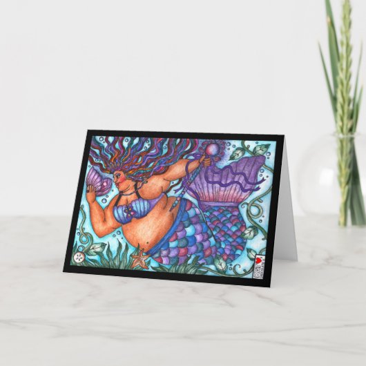 Carte de voeux de la déesse africaine Fat Mermaid (Devant)