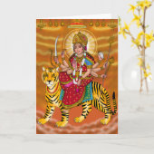 Carte de voeux de la déesse Durga (Fleur jaune)