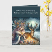 Carte de voeux de la déesse et du cerf solstice d' (Fleur jaune)