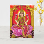 Carte de voeux de la déesse Lakshmi (Fleur jaune)
