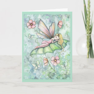 Carte de vœux de la fantaisiste fée des fleurs