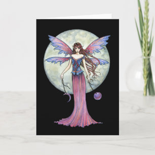 Carte de vœux de la fée charmante, pleine lune cél