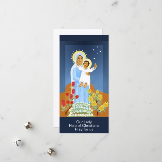 Carte de vœux de la fête de Notre-Dame Secours des (Devant/Arrière en situation)