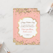 Carte de voeux de la Fête des Mères Confetti (Devant/Arrière en situation)