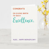 Carte de vœux de la fête des mères Excellence (Fleur jaune)
