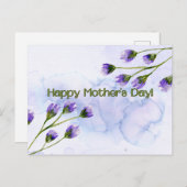Carte de voeux de la Fête des Mères "Fleur pourpre (Devant / Derrière)