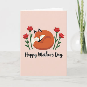 Carte de vœux de la fête des mères Fox Floral