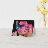 Carte de vœux de la fête des mères Papillon Bleu (Fleur jaune)