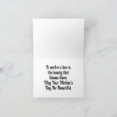 Carte de vœux de la fête des mères Papillon Bleu (Intérieur)