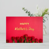 Carte de voeux de la fête des mères Red Rose Foil (Debout devant)