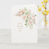 Carte de vœux de la fête des mères Rose rose en fo (Fleur jaune)