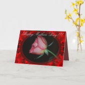 Carte de voeux de la Fête des mères Rose rouge (Fleur jaune)