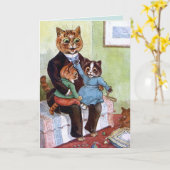 CARTE DE VŒUX DE LA FÊTE DES PÈRES CHAT LOUIS WAIN (Fleur jaune)