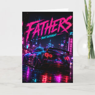 Carte de vœux de la fête des pères Neon Car