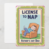 Carte de vœux de la fête des Pères « Permis de fai (Devant / Derrière)