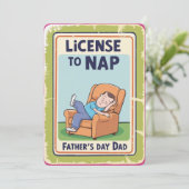 Carte de vœux de la fête des Pères « Permis de fai (Debout devant)