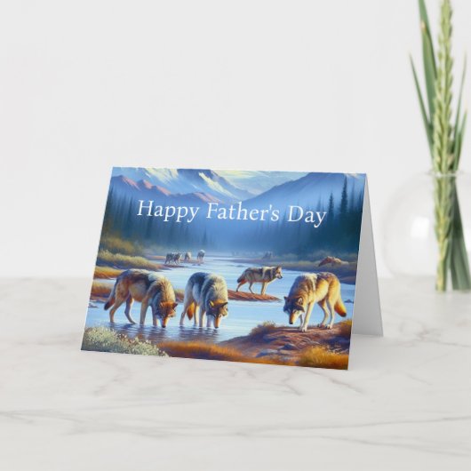 Carte de vœux de la fête des pères Wolf Pack (Devant)