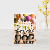 Carte de voeux de la fête du Panda (Fleur jaune)