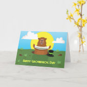 Carte de voeux de la journée de la marmotte avec p (Fleur jaune)