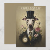 Carte de vœux de la journée du chien – Amusing pou (Devant / Derrière)