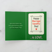 Carte de voeux de la Journée du mariage pour l'éga (Intérieur)