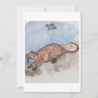 carte de vœux de la loutre de rivière