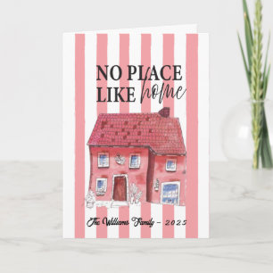 Carte de voeux de la maison en aquarelle à main -