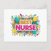 Carte de voeux de la meilleure infirmière brillant (Devant)