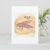 Carte de vœux de la mouche à cheval (Debout devant)