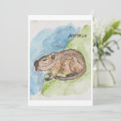 Carte de vœux de la nutria (Debout devant)