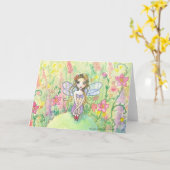 Carte de vœux de la petite fée Chloé (Fleur jaune)