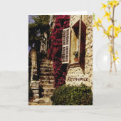 Carte de voeux de la Provence, St Paul de Vence (Fleur jaune)