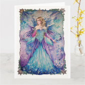 Carte de voeux de la reine de fée d'hiver (Fleur jaune)