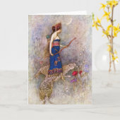 Carte de voeux de la Reine de léopard (Fleur jaune)