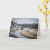 Carte de voeux de la rivière Winter II (vide) (Fleur jaune)