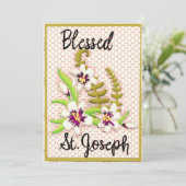 Carte de vœux de la Saint-Joseph avec lily (Debout devant)