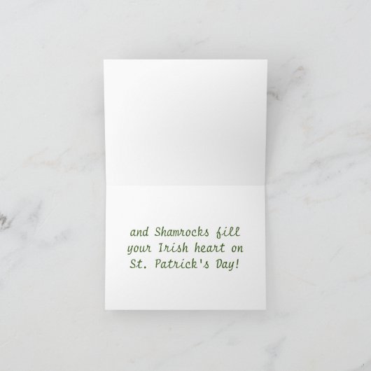 Carte de vœux de la Saint-Patrick au hérisson (Intérieur)