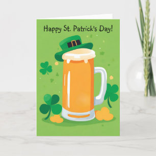 Carte de vœux de la Saint-Patrick avec une chope d