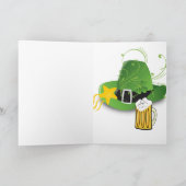 Carte de voeux de la Saint Patrick Bière Casquette (Intérieur)