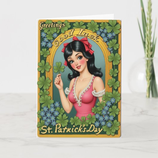 Carte de vœux de la Saint-Patrick Chanceuse (Devant)