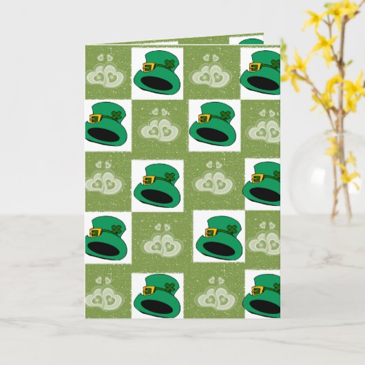 Carte de voeux de la Saint Patrick Coeurs Casquett (Fleur jaune)