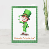 Carte de voeux de la Saint-Patrick de Leprechaun (Devant)
