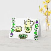 Carte de vœux de la Saint-Patrick Irish Tea Set (Fleur jaune)