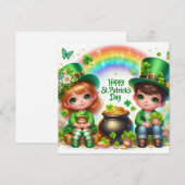 Carte de vœux de la Saint-Patrick Joyeuse (Devant / Derrière)