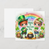 Carte de vœux de la Saint-Patrick Joyeuse Fête (Devant / Derrière)