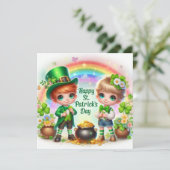 Carte de vœux de la Saint-Patrick Joyeuse Fête (Debout devant)