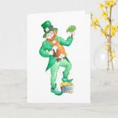 Carte de voeux de la Saint Patrick 'Leprechaun' (Fleur jaune)