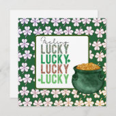 Carte de voeux de la Saint Patrick LUCKY (Devant / Derrière)